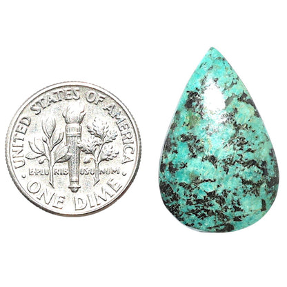Lucky Charm Tibetan Turquoise 15.7x24.25x5 mm Pear Shape Polished Gemstone LS80-08800