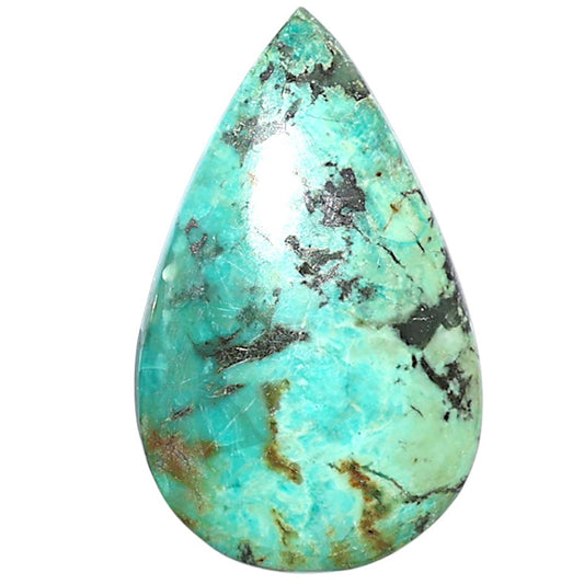 Lucky Charm Tibetan Turquoise 19.5x32x5.5 mm Pear Shape Polished Gemstone LS80-08801