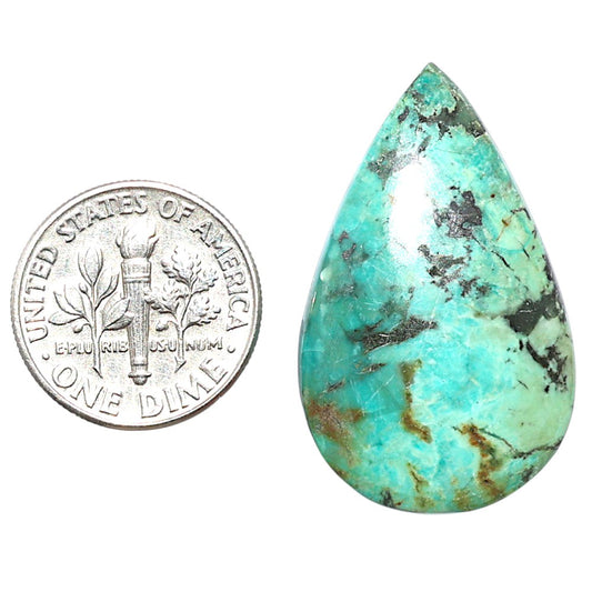 Lucky Charm Tibetan Turquoise 19.5x32x5.5 mm Pear Shape Polished Gemstone LS80-08801