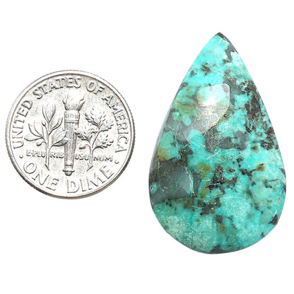 Lucky Charm Tibetan Turquoise 18.6x30.4x5.5 mm Pear Shape Polished Gemstone LS80-08803