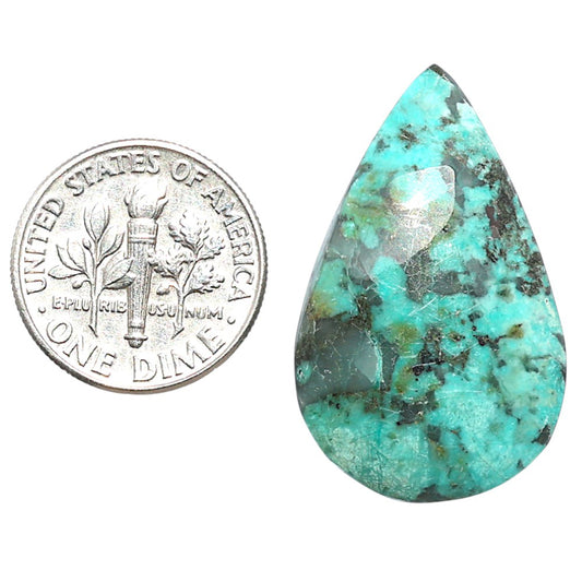Lucky Charm Tibetan Turquoise 18.6x30.4x5.5 mm Pear Shape Polished Gemstone LS80-08803