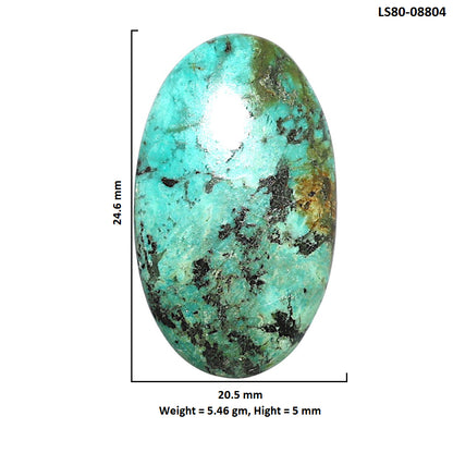 Lucky Charm Tibetan Turquoise 20.5x24.6x5 mm Oval Shape Polished Gemstone LS80-08804