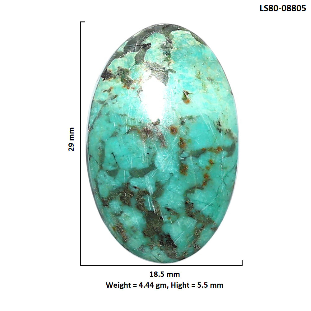Lucky Charm Tibetan Turquoise 18.5x29x5.5 mm Oval Shape Polished Gemstone LS80-08805