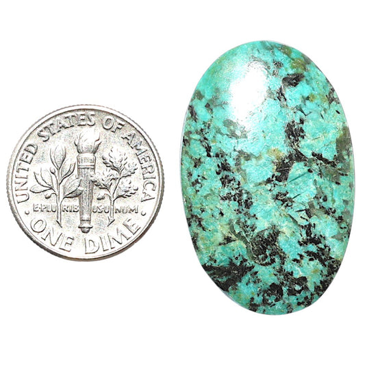 Lucky Charm Tibetan Turquoise 19.7x31x4.3 mm Oval Shape Polished Gemstone LS80-08807