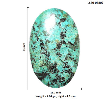 Lucky Charm Tibetan Turquoise 19.7x31x4.3 mm Oval Shape Polished Gemstone LS80-08807