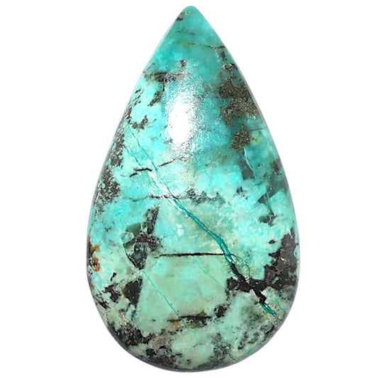 Lucky Charm Tibetan Turquoise 19x32.7x6 mm Pear Shape Polished Gemstone LS80-08808