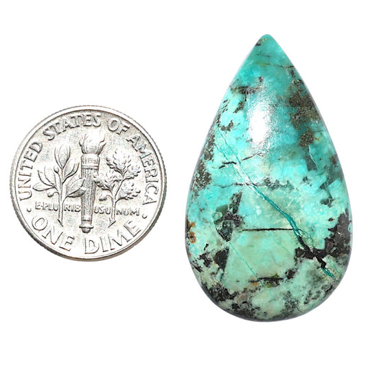 Lucky Charm Tibetan Turquoise 19x32.7x6 mm Pear Shape Polished Gemstone LS80-08808