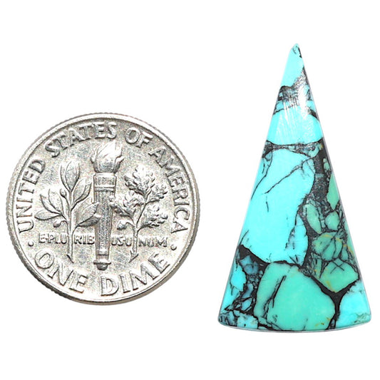 Lucky Charm Tibetan Turquoise 14.2x26.8x3 mm Fancy Shape Polished Gemstone LS80-09013