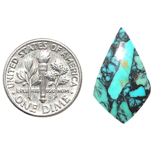 Lucky Charm Tibetan Turquoise 13x21.8x3 mm Fancy Shape Polished Gemstone LS80-09014