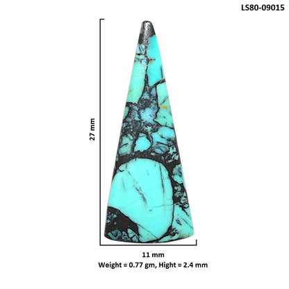 Lucky Charm Tibetan Turquoise 11x27x2.4 mm Fancy Shape Polished Gemstone LS80-09015