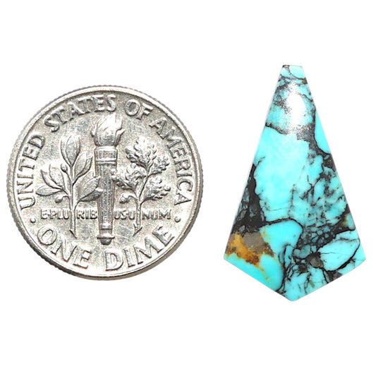 Lucky Charm Tibetan Turquoise 13x21.5x3 mm Fancy Shape Polished Gemstone LS80-09016
