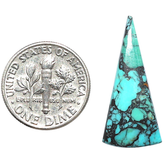 Lucky Charm Tibetan Turquoise 12x26.6x3.4 mm Fancy Shape Polished Gemstone LS80-09017