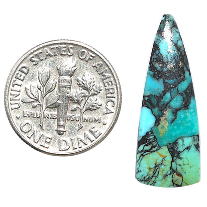 Lucky Charm Tibetan Turquoise 10x26.5x3 mm Fancy Shape Polished Gemstone LS80-09018