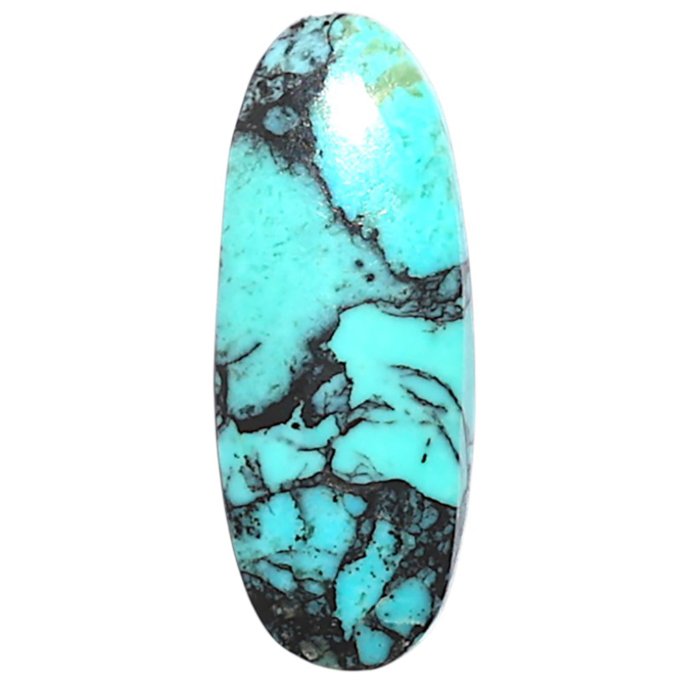 Lucky Charm Tibetan Turquoise 9.2x23.3x3 mm Oval Shape Polished Gemstone LS80-09019