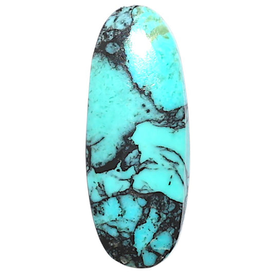 Lucky Charm Tibetan Turquoise 9.2x23.3x3 mm Oval Shape Polished Gemstone LS80-09019