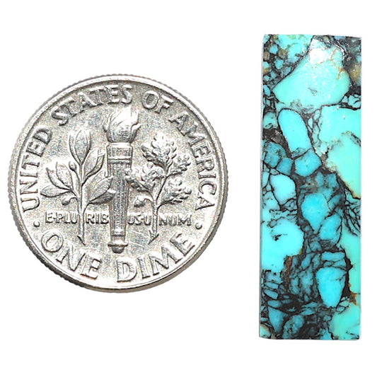Lucky Charm Tibetan Turquoise 8.4x25x2.7 mm Baguette Shape Polished Gemstone LS80-09020