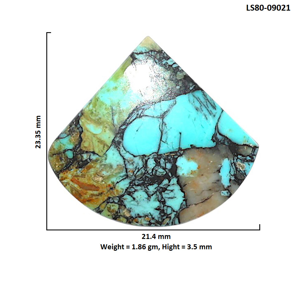 Lucky Charm Tibetan Turquoise 21.4x23.35x3.5 mm Fancy Shape Polished Gemstone LS80-09021