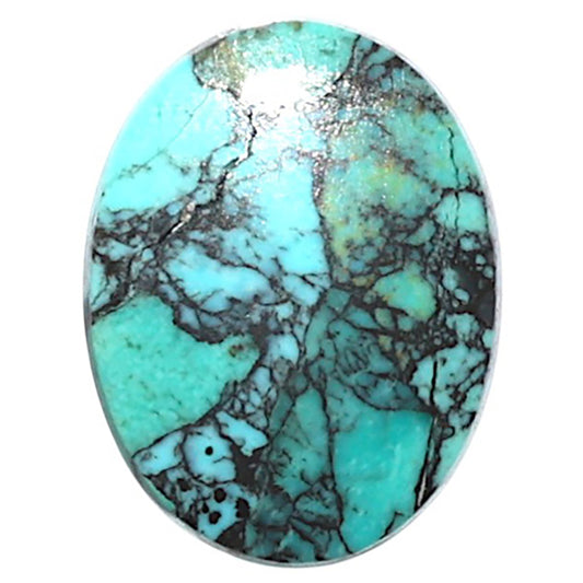 Lucky Charm Tibetan Turquoise 14x18.5x2.8 mm Oval Shape Polished Gemstone LS80-09024