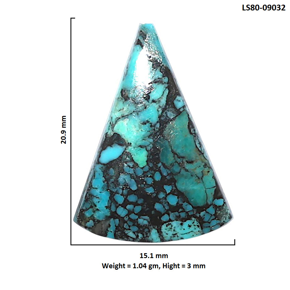 Lucky Charm Tibetan Turquoise 15.1x20.9x3 mm Fancy Shape Polished Gemstone LS80-09032