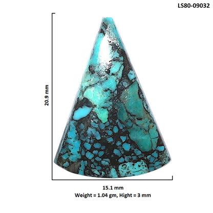 Lucky Charm Tibetan Turquoise 15.1x20.9x3 mm Fancy Shape Polished Gemstone LS80-09032