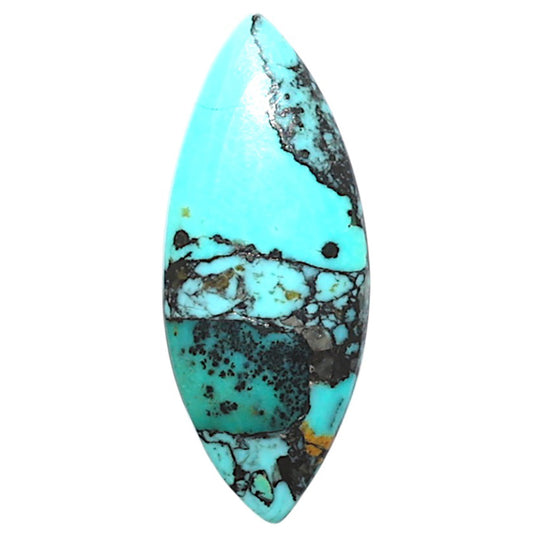 Lucky Charm Tibetan Turquoise 10.3x25.5x2.8 mm Marquise Shape Polished Gemstone LS80-09033