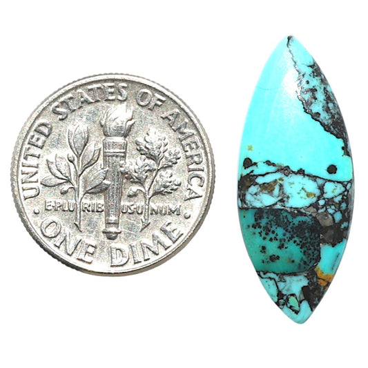 Lucky Charm Tibetan Turquoise 10.3x25.5x2.8 mm Marquise Shape Polished Gemstone LS80-09033