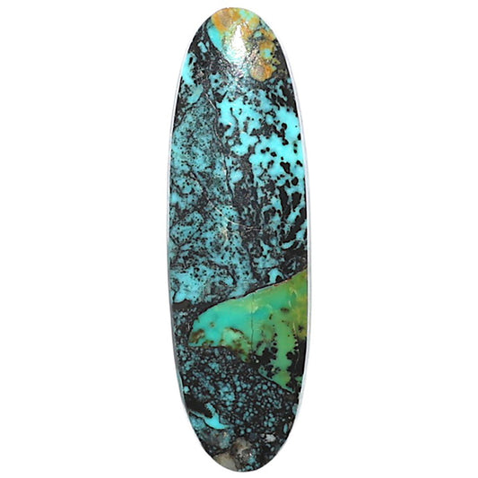 Lucky Charm Tibetan Turquoise 9.7x31.25x3 mm Oval Shape Polished Gemstone LS80-09034
