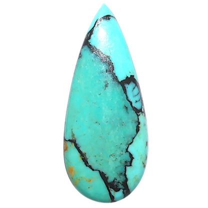 Lucky Charm Tibetan Turquoise 10.4x24.2x3 mm Pear Shape Polished Gemstone LS80-09035