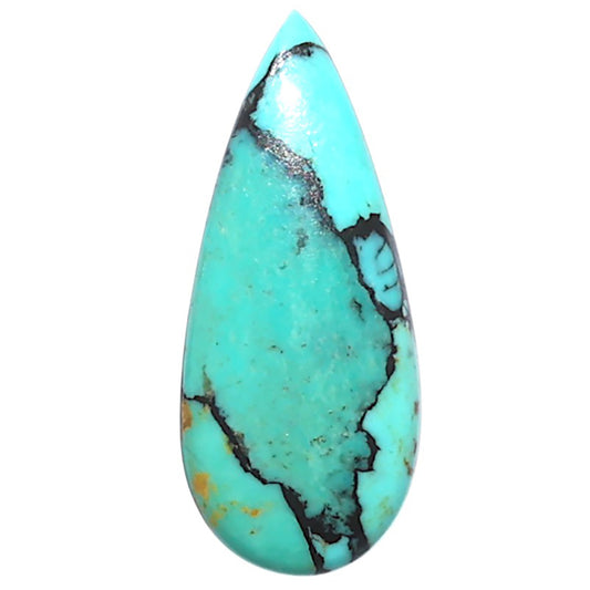 Lucky Charm Tibetan Turquoise 10.4x24.2x3 mm Pear Shape Polished Gemstone LS80-09035