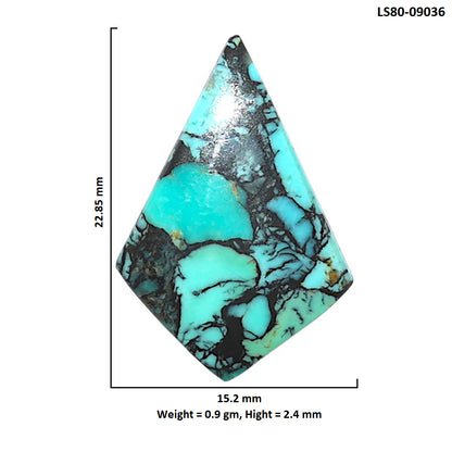 Lucky Charm Tibetan Turquoise 15.2x22.85x2.4 mm Fancy Shape Polished Gemstone LS80-09036