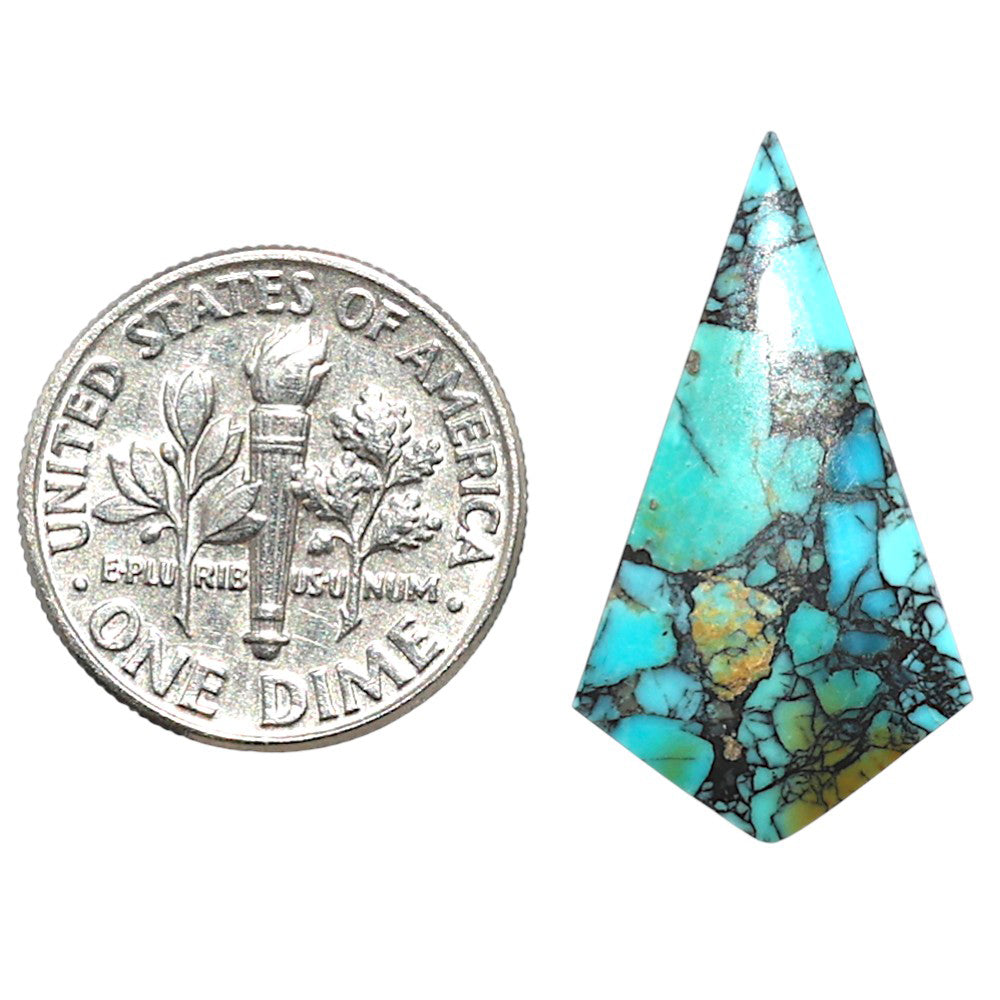 Lucky Charm Tibetan Turquoise 14x25x3.3 mm Fancy Shape Polished Gemstone LS80-09037
