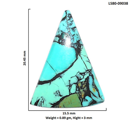 Lucky Charm Tibetan Turquoise 15.5x20.45x3 mm Fancy Shape Polished Gemstone LS80-09038