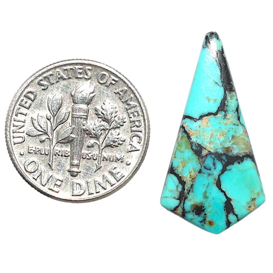 Lucky Charm Tibetan Turquoise 13x25.1x2.5 mm Fancy Shape Polished Gemstone LS80-09040