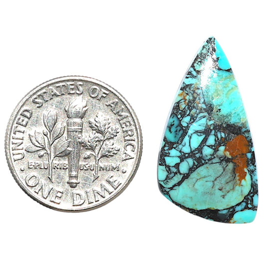 Lucky Charm Tibetan Turquoise 13.1x24.9x3.3 mm Fancy Shape Polished Gemstone LS80-09041