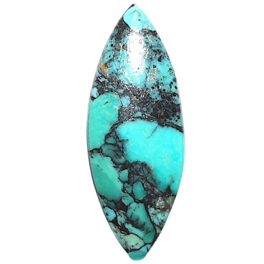 Lucky Charm Tibetan Turquoise 10x26.1x3.4 mm Marquise Shape Polished Gemstone LS80-09043