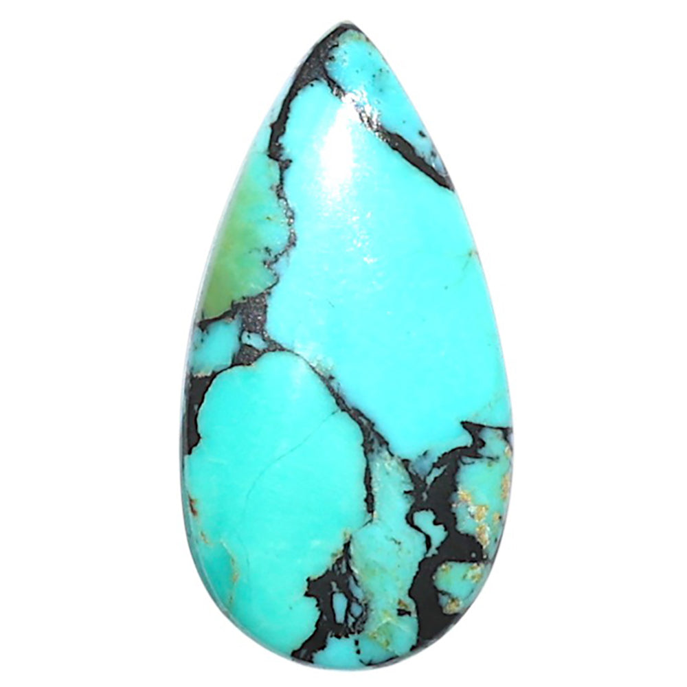 Lucky Charm Tibetan Turquoise 12.4x24.1x3.2 mm Pear Shape Polished Gemstone LS80-09044
