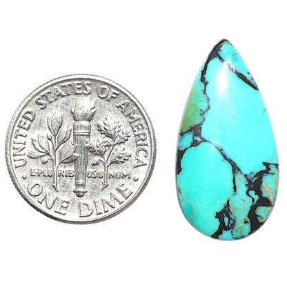 Lucky Charm Tibetan Turquoise 12.4x24.1x3.2 mm Pear Shape Polished Gemstone LS80-09044