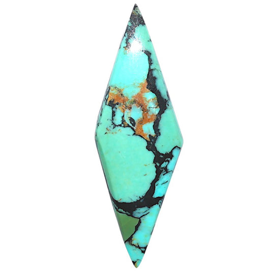 Lucky Charm Tibetan Turquoise 13x38.45x3.3 mm Fancy Shape Polished Gemstone LS80-09046