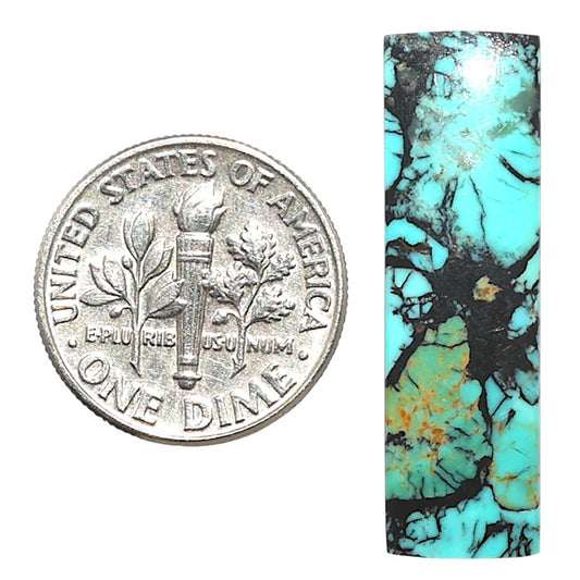 Lucky Charm Tibetan Turquoise 9x30x2.5 mm Baguette Shape Polished Gemstone LS80-09049