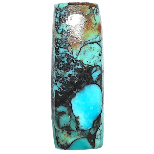 Lucky Charm Tibetan Turquoise 9x25.4x3.5 mm Baguette Shape Polished Gemstone LS80-09050