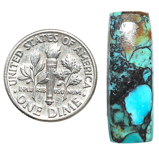 Lucky Charm Tibetan Turquoise 9x25.4x3.5 mm Baguette Shape Polished Gemstone LS80-09050