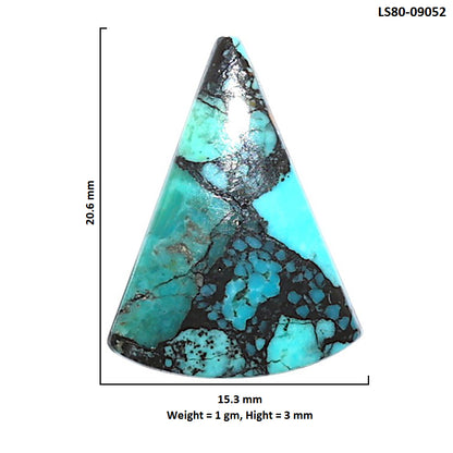 Lucky Charm Tibetan Turquoise 15.3x20.6x3 mm Fancy Shape Polished Gemstone LS80-09052