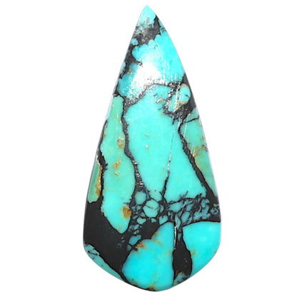 Lucky Charm Tibetan Turquoise 12x24.7x3 mm Pear Shape Polished Gemstone LS80-09054