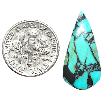 Lucky Charm Tibetan Turquoise 12x24.7x3 mm Pear Shape Polished Gemstone LS80-09054