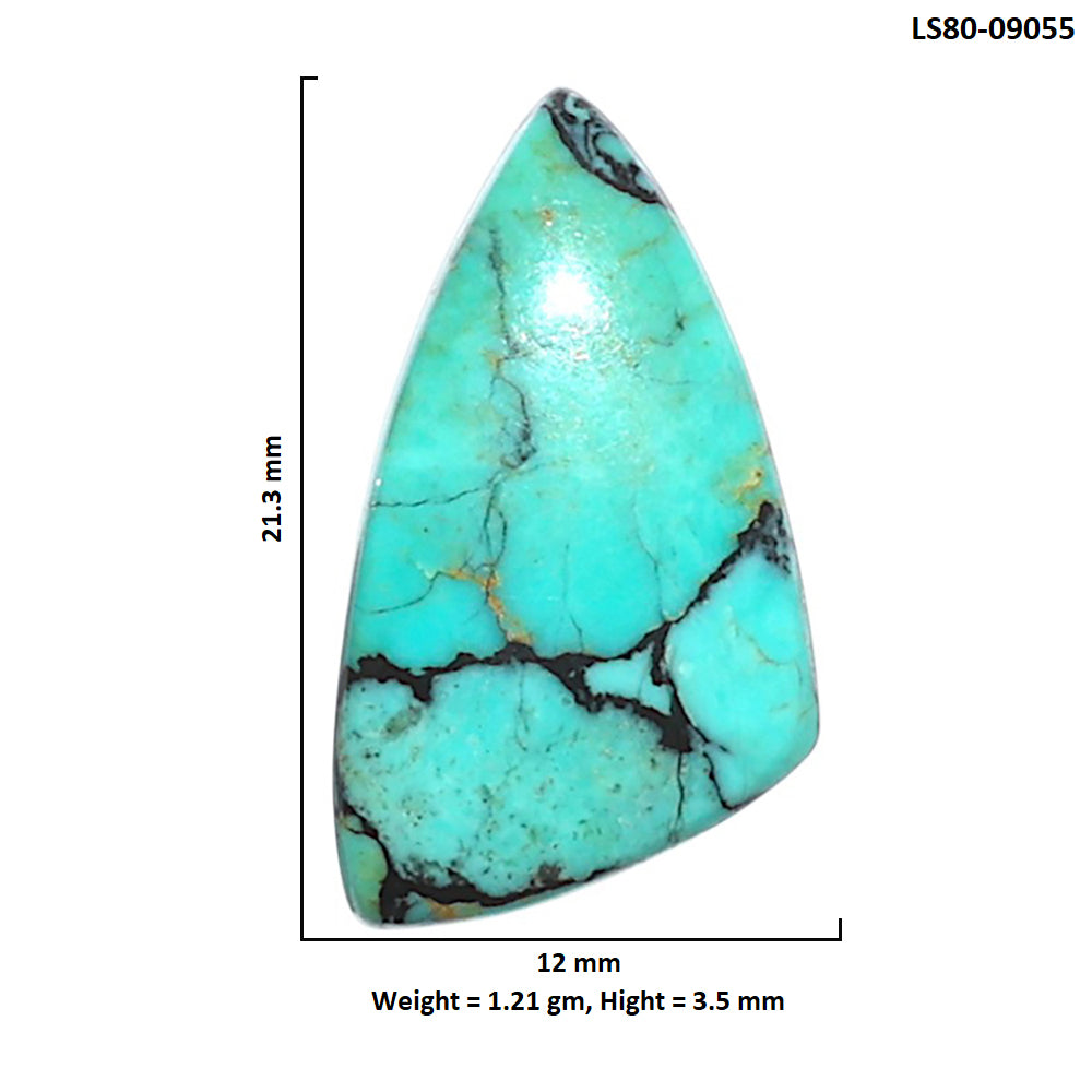 Lucky Charm Tibetan Turquoise 12x21.3x3.5 mm Fancy Shape Polished Gemstone LS80-09055