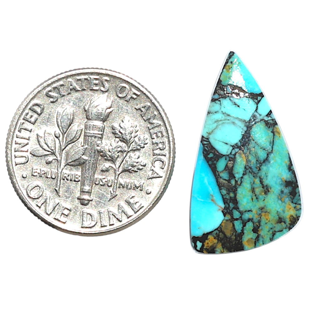 Lucky Charm Tibetan Turquoise 12x21.85x3.5 mm Fancy Shape Polished Gemstone LS80-09057