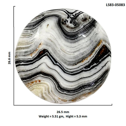 Prairie Agate 26.5x26.6x5.3 mm Round Shape Polished Gemstone LS83-05083