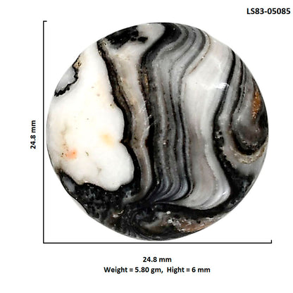 Prairie Agate 24.8x24.8x6 mm Round Shape Polished Gemstone LS83-05085