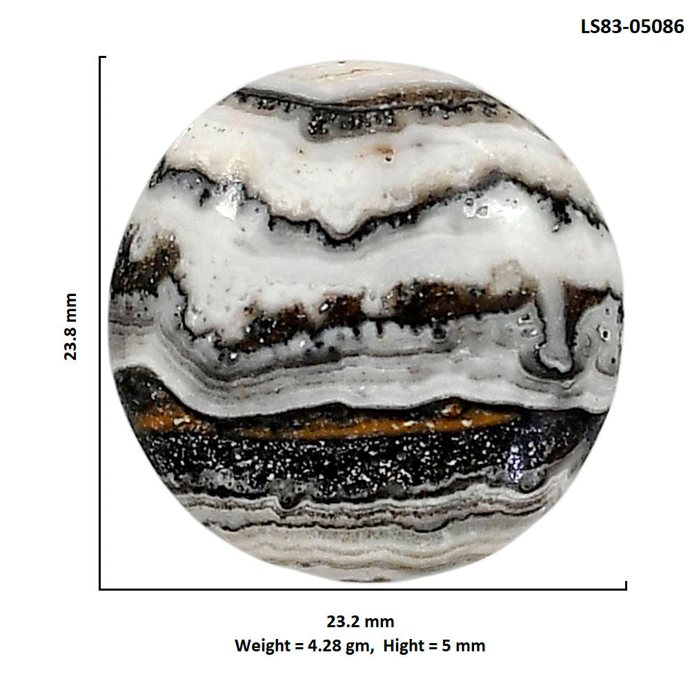 Prairie Agate 23.2x23.8x5 mm Round Shape Polished Gemstone LS83-05086