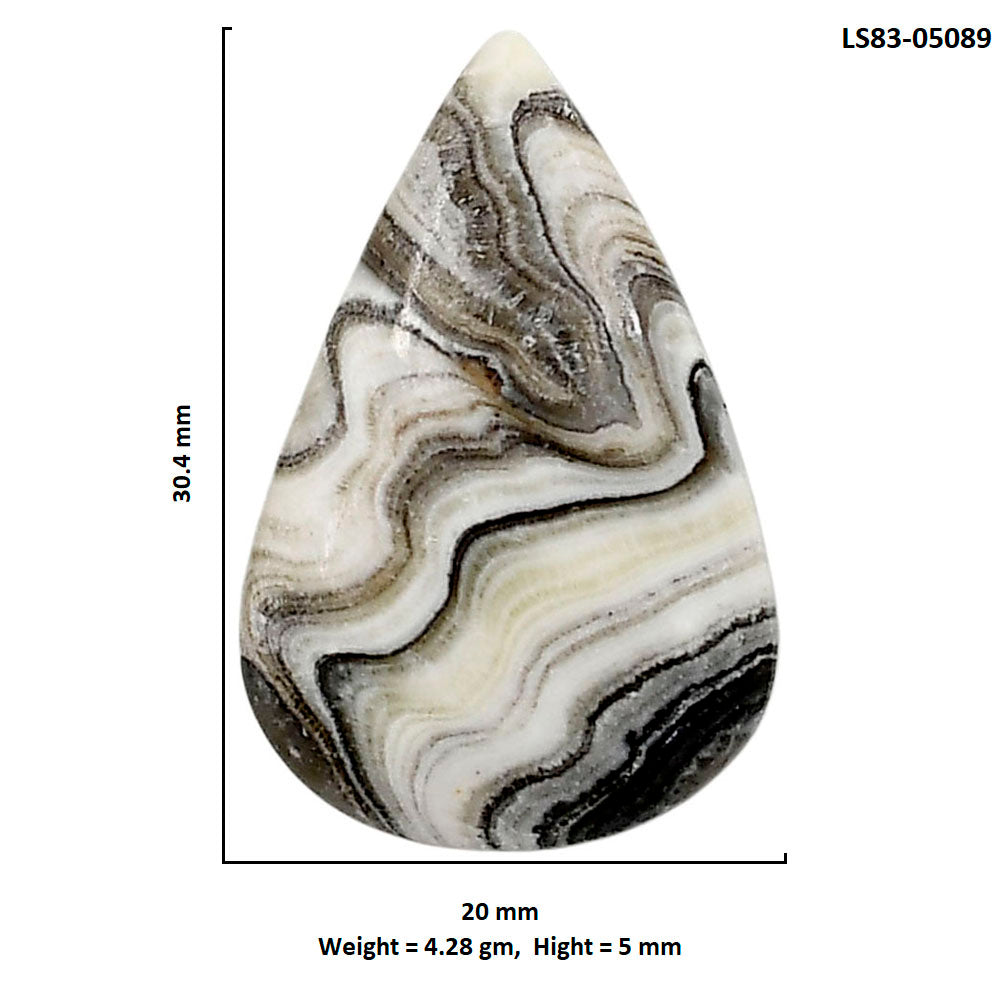 Prairie Agate 20x30.4x5 mm Pear Shape Polished Gemstone LS83-05089
